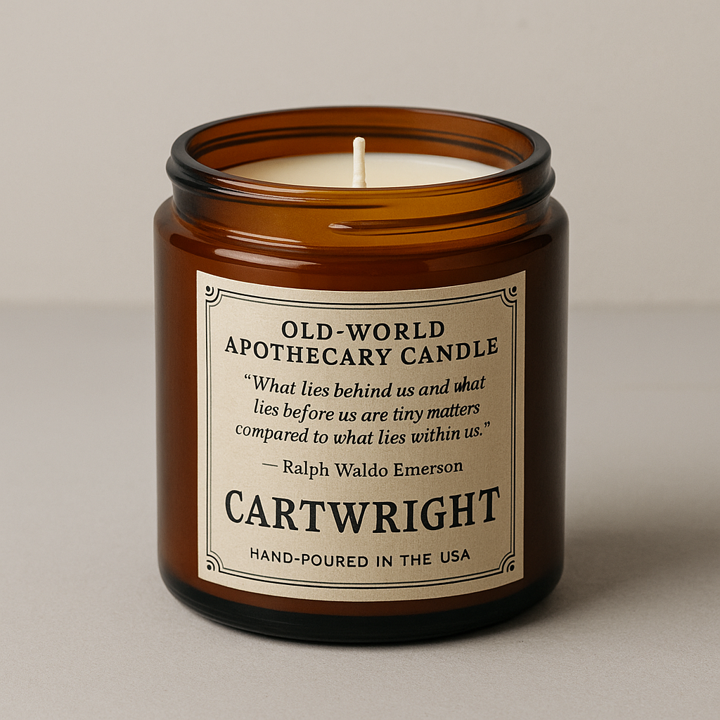 Old-world apothecary candle
